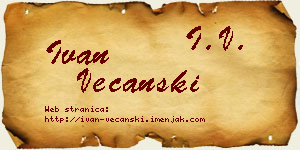 Ivan Večanski vizit kartica